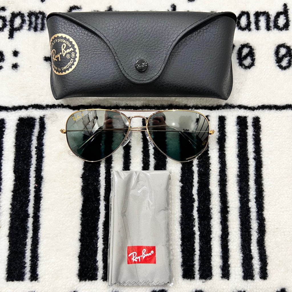Rayban Aviator Polarized Chromance Blue Tint Mirror Sunglasses